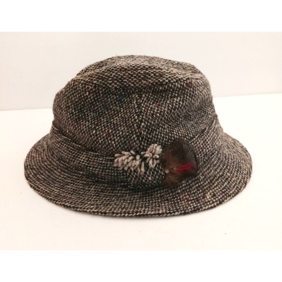 Hanna Hats Ireland Handcrafted Brown Tweed New Wool Walking Hat Mens M - Picture 12 of 12